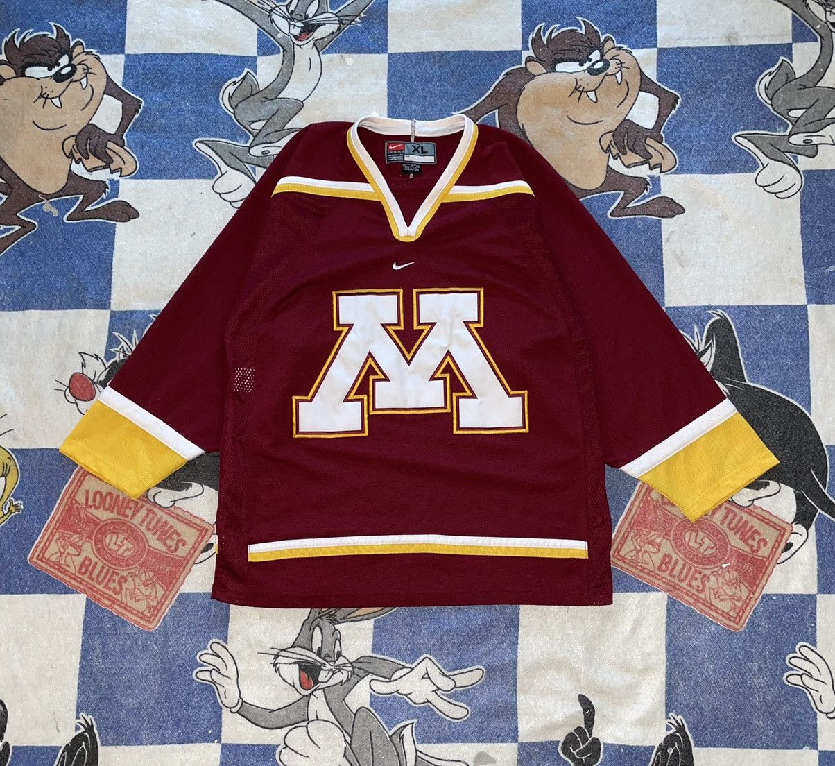 image of American College x Nike Vintage Nike Minnesota Gophers Hockey Jersey in Maroon, Men's (Size XL)