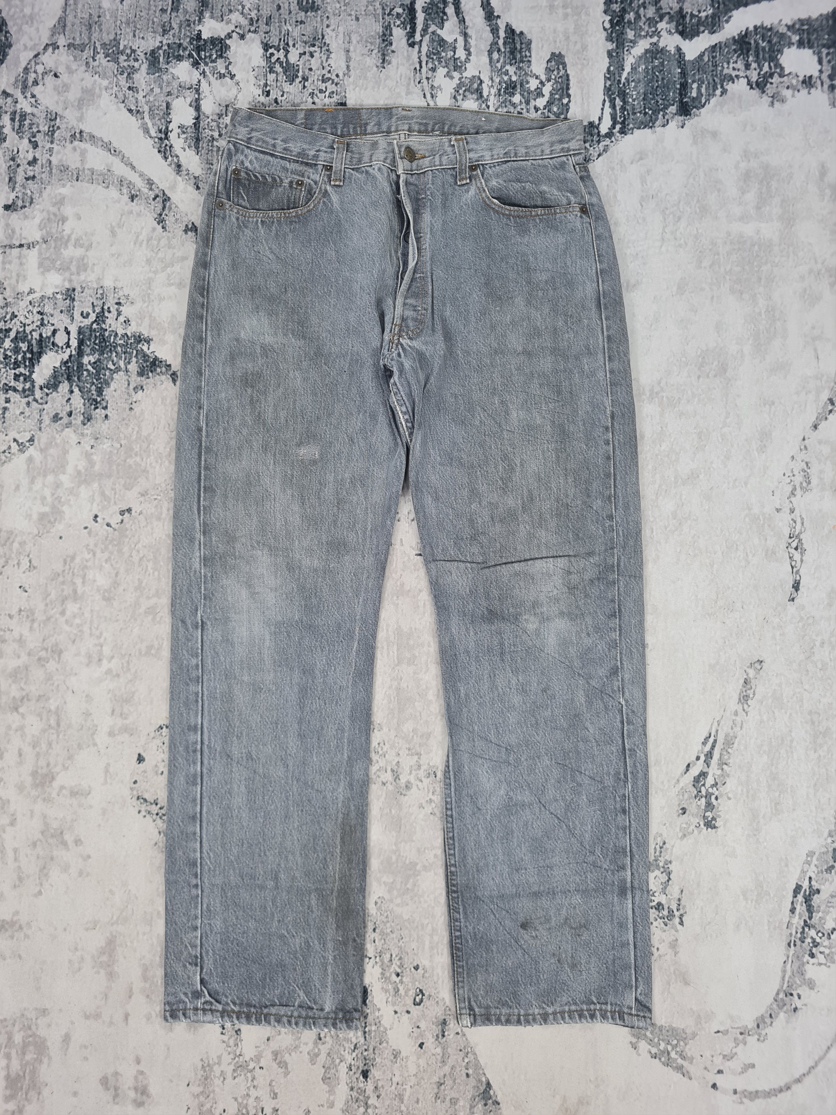 image of VTG Levis 501 Rusty Stain Faded Distressed 32X29 Jeans L0028 in Grey, Men's