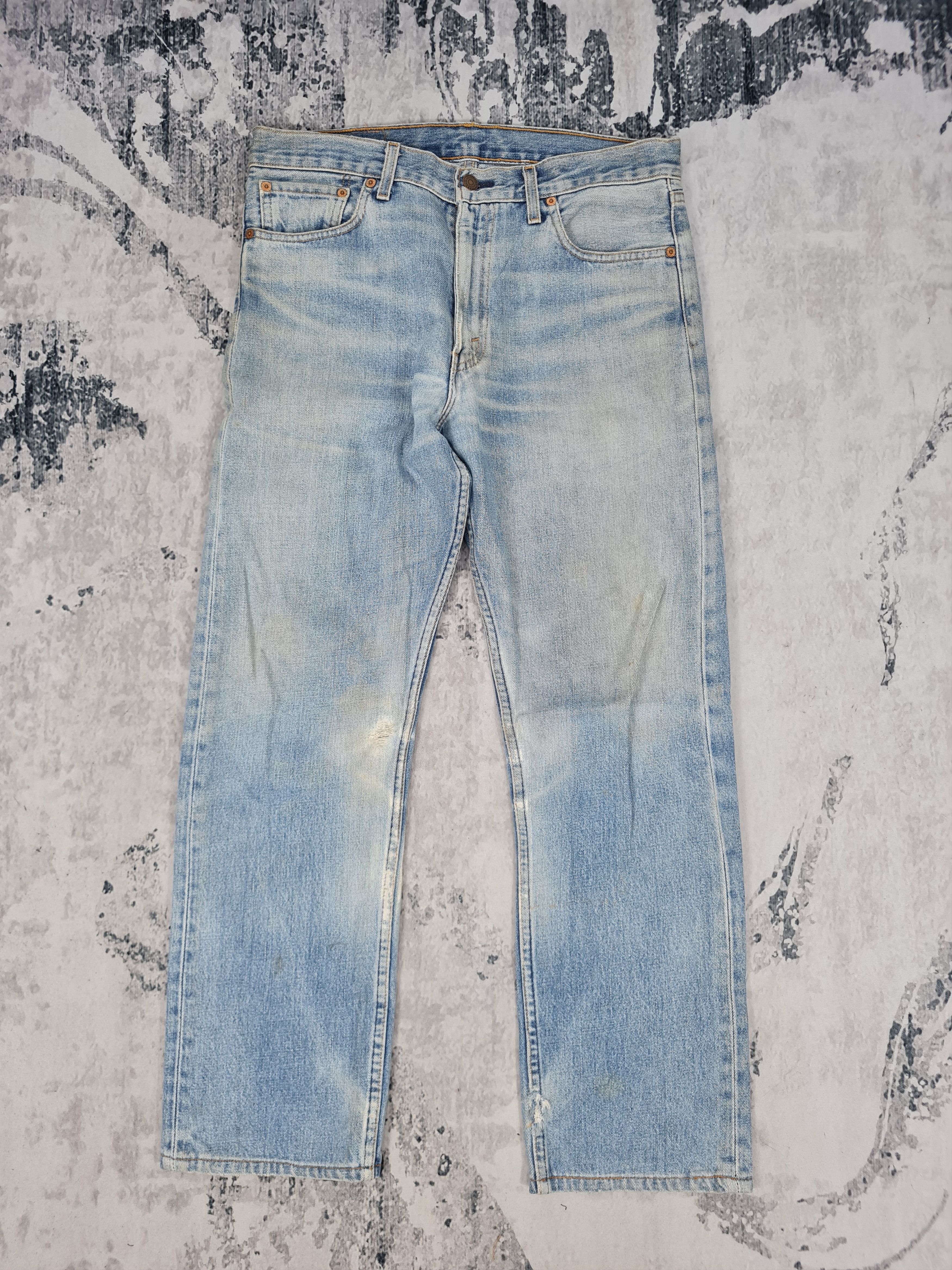 image of Distressed Denim x Levis Vintage Clothing Vintage Levis 505 Sun Faded Distressed 33X28.5 Jeans L004