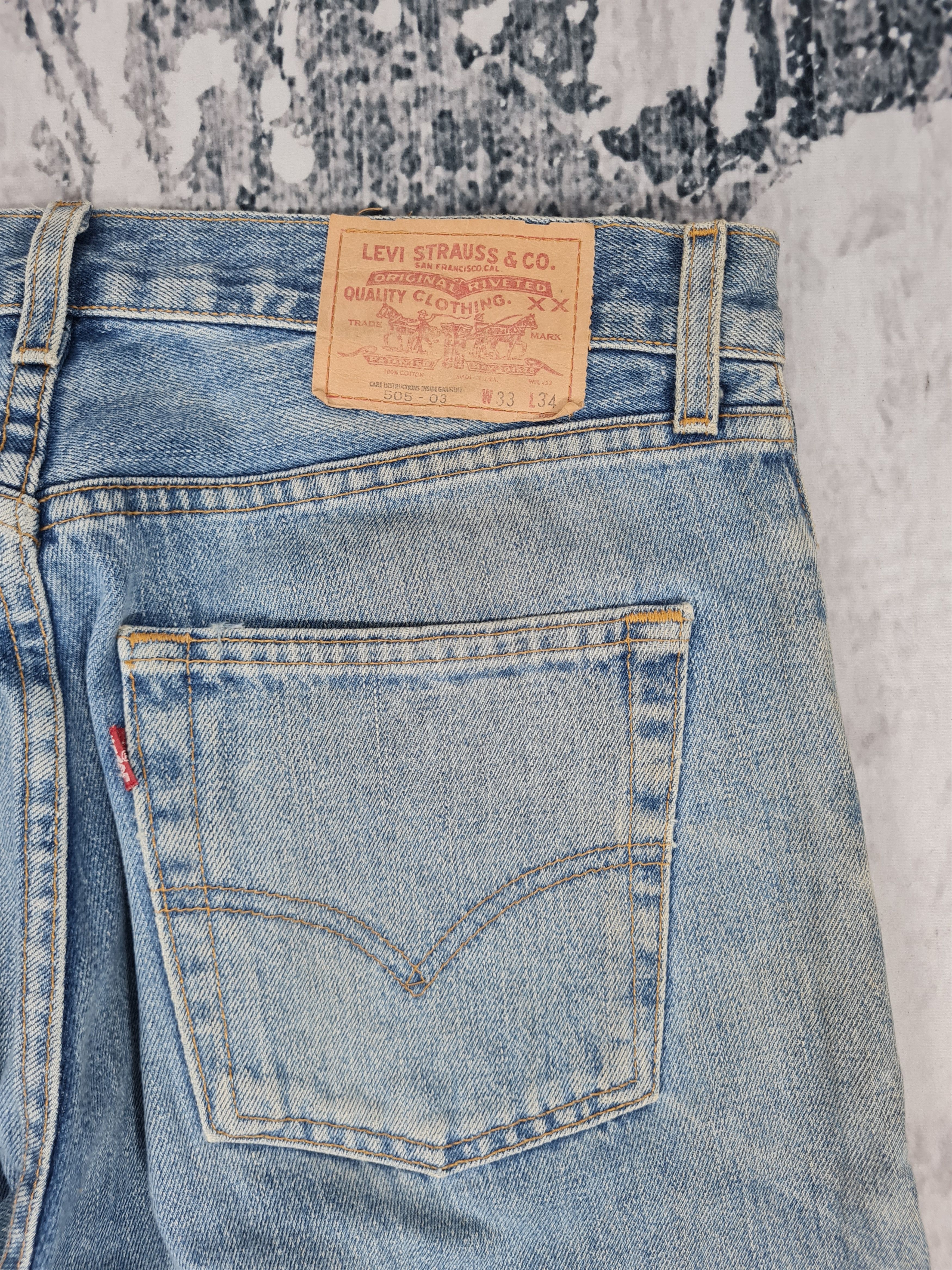 Levi's Vintage Clothing Vintage LEVIS 505 Sun Faded Distressed 33x28.5 Jeans L0041 Size US 33 - 11 Thumbnail