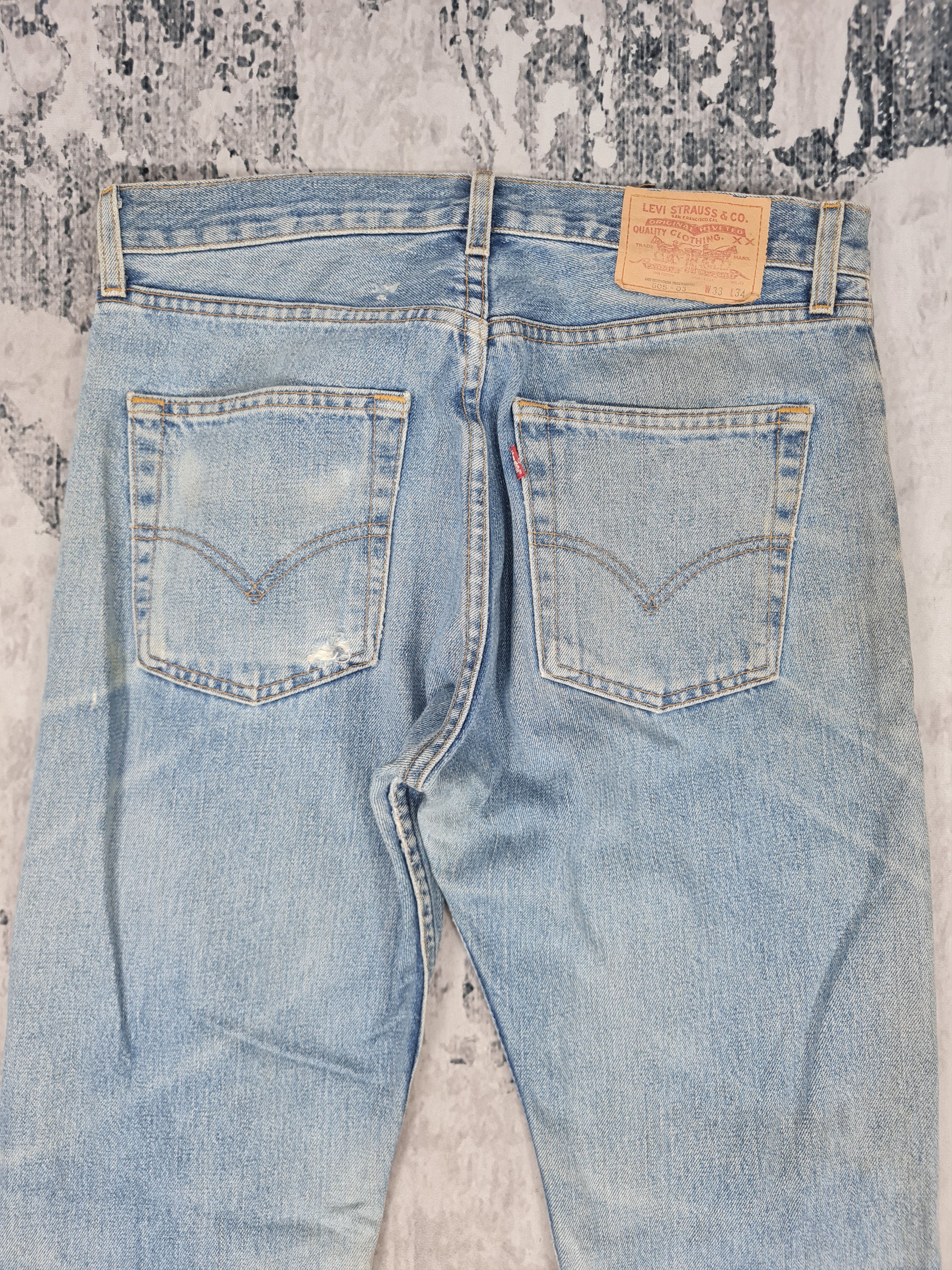 Levi's Vintage Clothing Vintage LEVIS 505 Sun Faded Distressed 33x28.5 Jeans L0041 Size US 33 - 10 Thumbnail