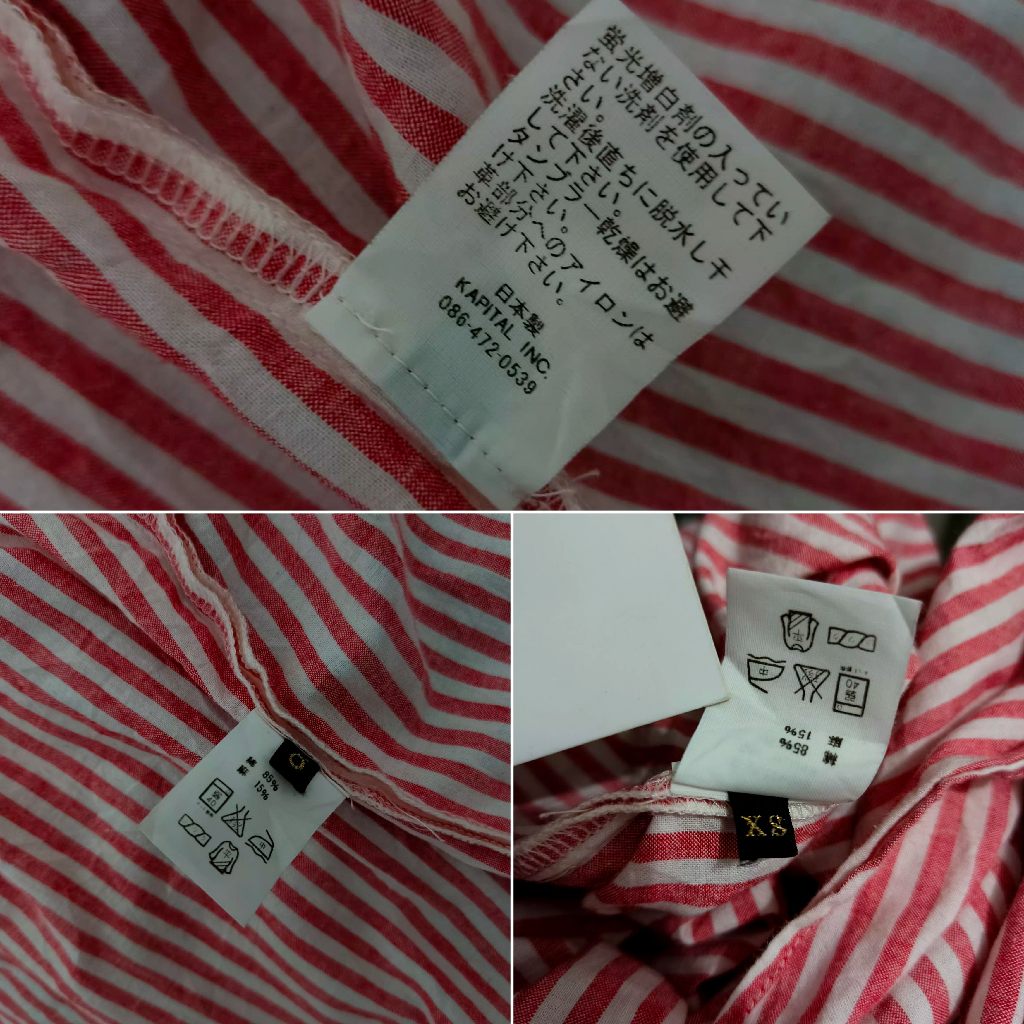 Kapital Kapital Pink Striped Womens Long Shirt Button Avant Garde Size XS / US 0-2 / IT 36-38 - 8 Thumbnail