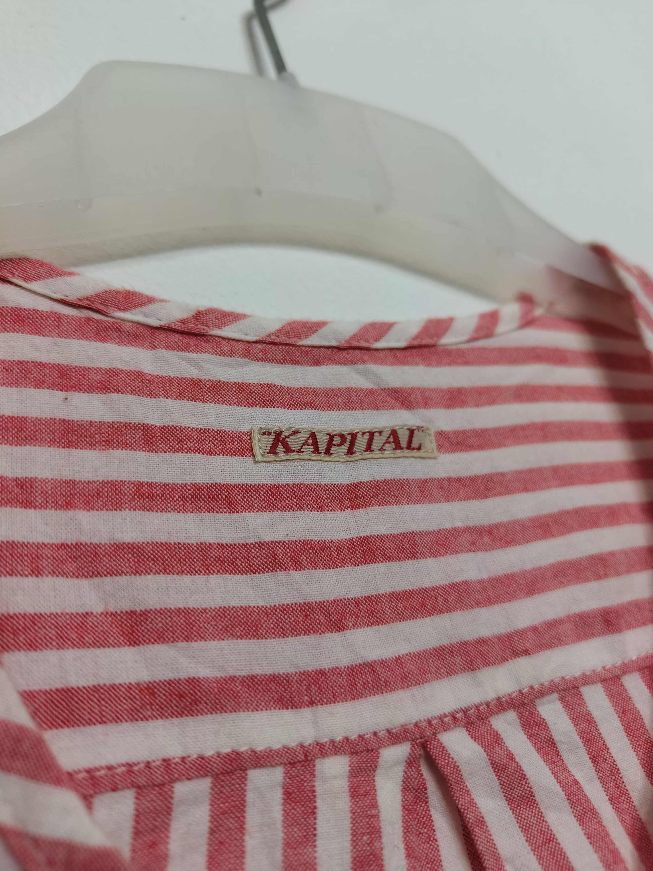 Kapital Kapital Pink Striped Womens Long Shirt Button Avant Garde Size XS / US 0-2 / IT 36-38 - 7 Thumbnail