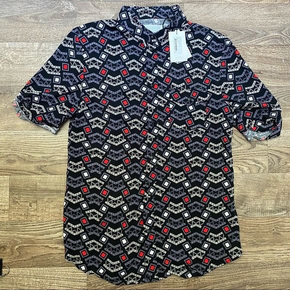 Eleven Paris NWT Eleven Paris Geometric Viscose Snap Button Shirt Size US M / EU 48-50 / 2 - 14 Thumbnail