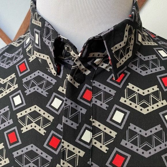 Eleven Paris NWT Eleven Paris Geometric Viscose Snap Button Shirt Size US M / EU 48-50 / 2 - 2 Thumbnail