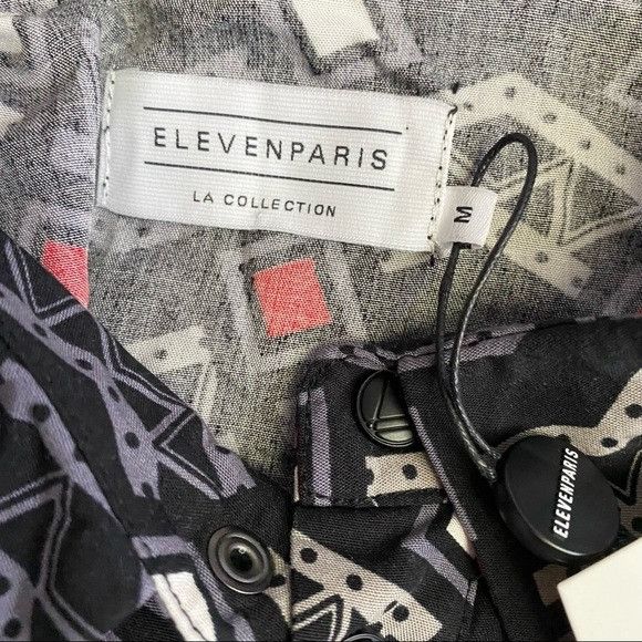 Eleven Paris NWT Eleven Paris Geometric Viscose Snap Button Shirt Size US M / EU 48-50 / 2 - 11 Thumbnail