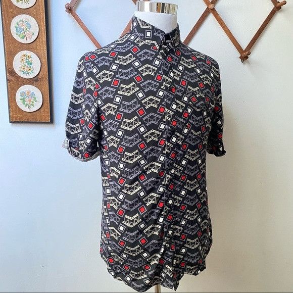 Eleven Paris NWT Eleven Paris Geometric Viscose Snap Button Shirt Size US M / EU 48-50 / 2 - 12 Thumbnail