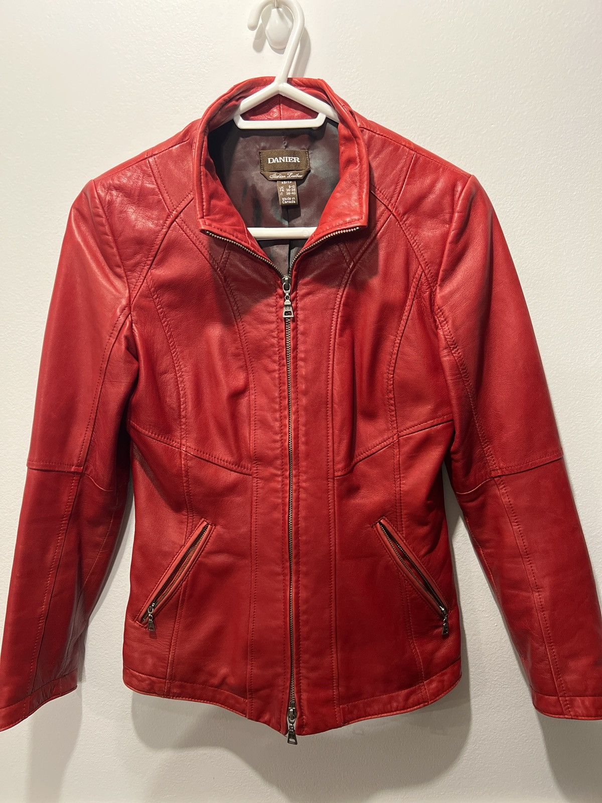 Danier red italian leather jacket