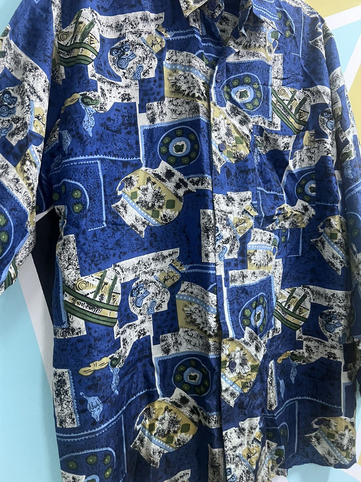 Rare‼️Vintage Hawai Silkyway Ocean Blue Washable Silk
