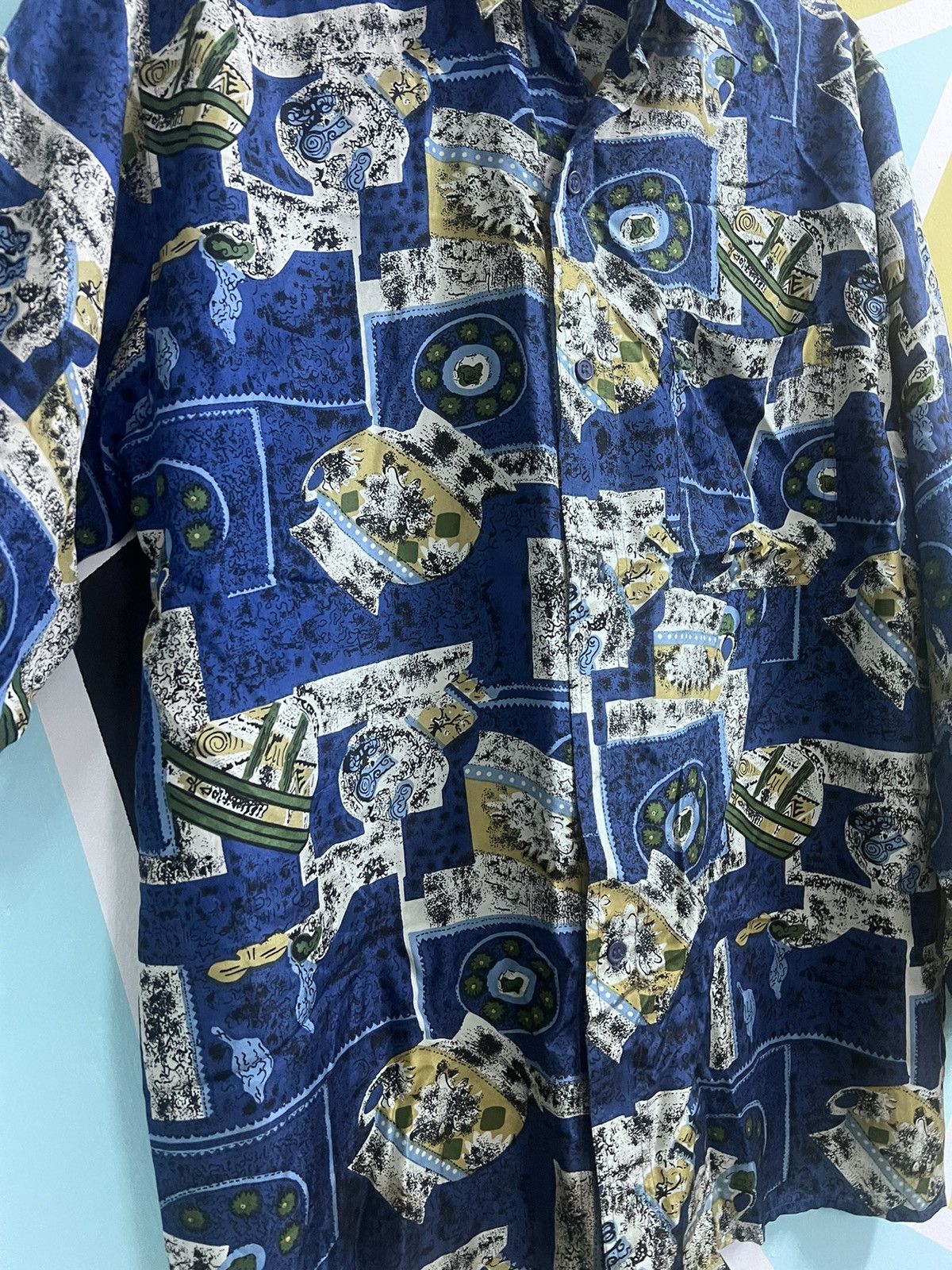 Rare‼️Vintage Hawai Silkyway Ocean Blue Washable Silk