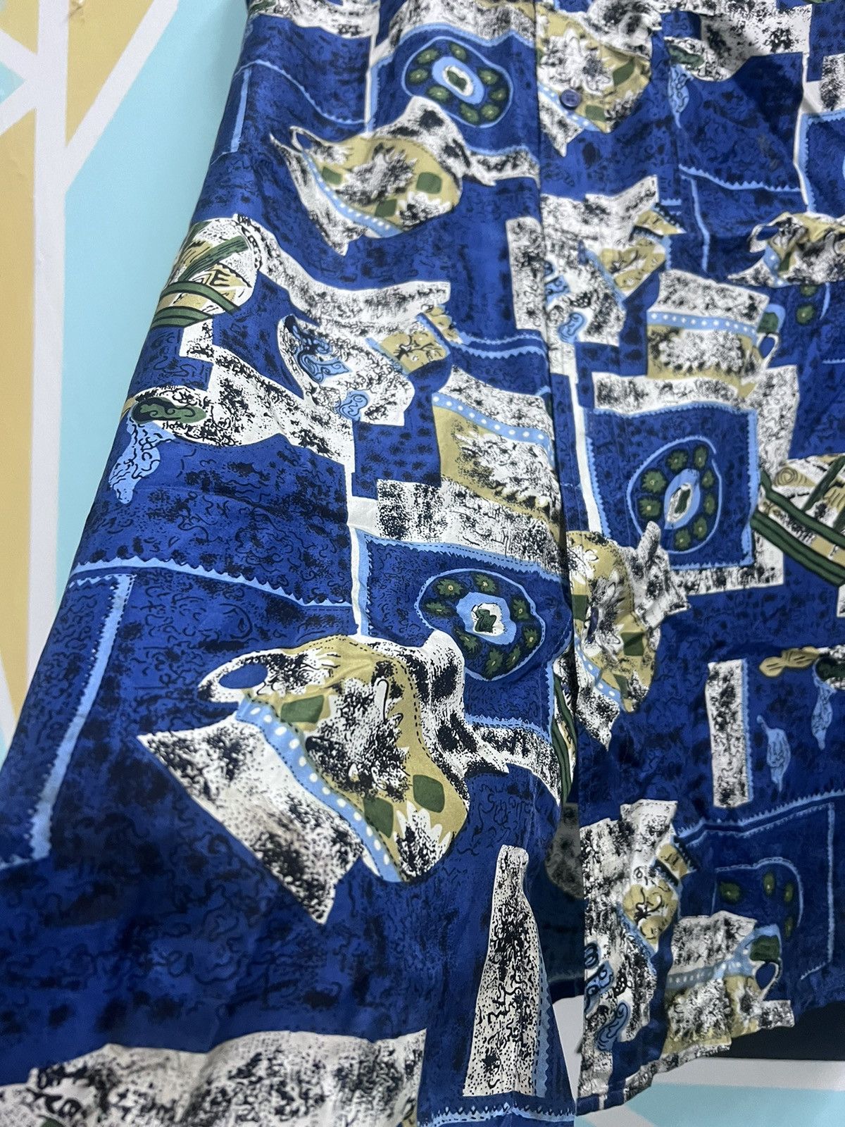 Rare‼️Vintage Hawai Silkyway Ocean Blue Washable Silk