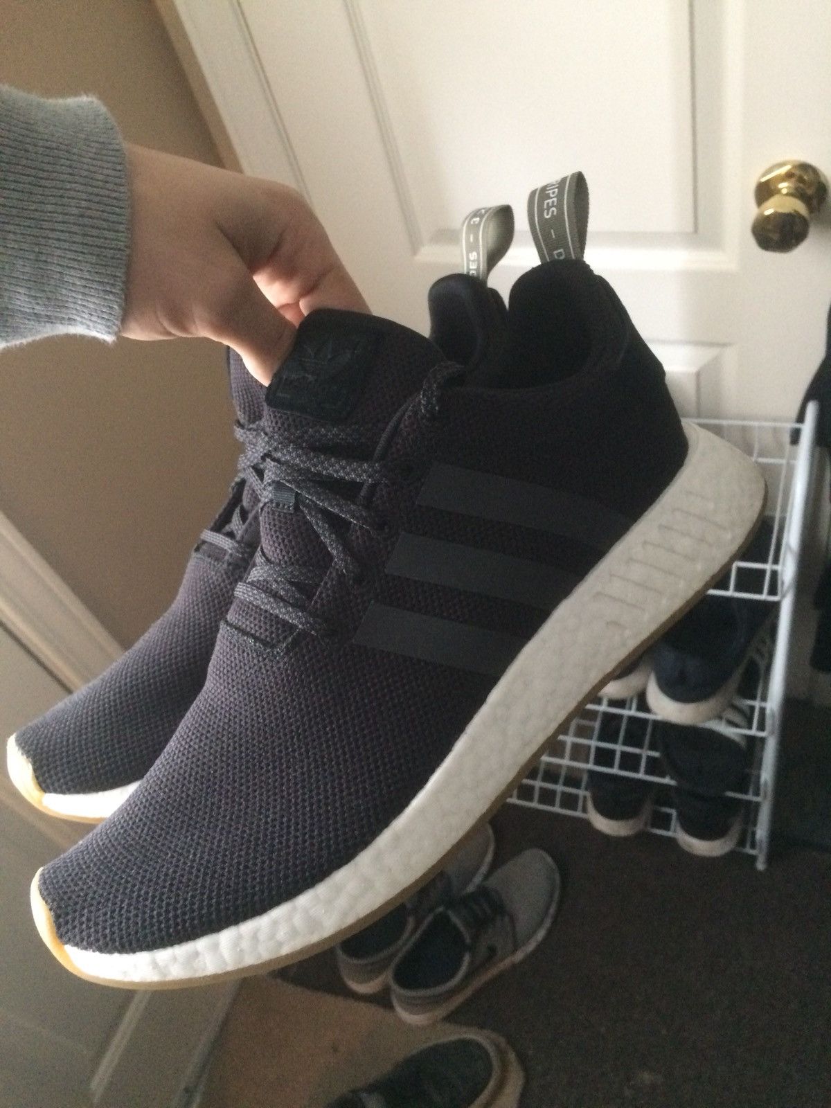 Adidas Nmd R 2 Black Gum Grailed