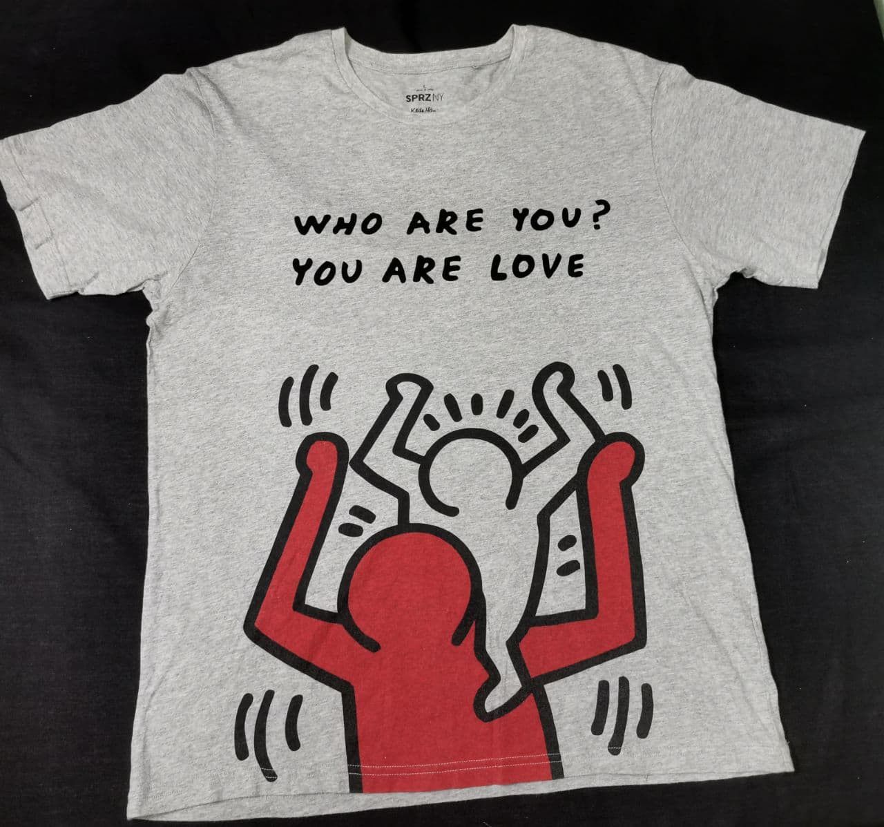 Japanese Brand × Keith Haring × Vintage Keith Haring Art Big Graphics Who are you? Size US L / EU 52-54 / 3 - 6 Thumbnail