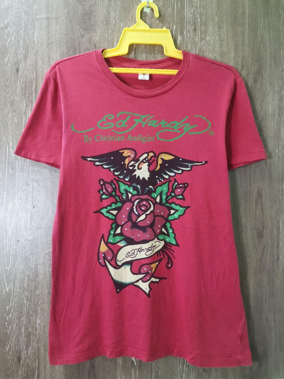 Christian Audigier × Ed Hardy Vintage Ed hardy Christian Audigier Red Vintage Skull Size US M / EU 48-50 / 2 - 2 Thumbnail