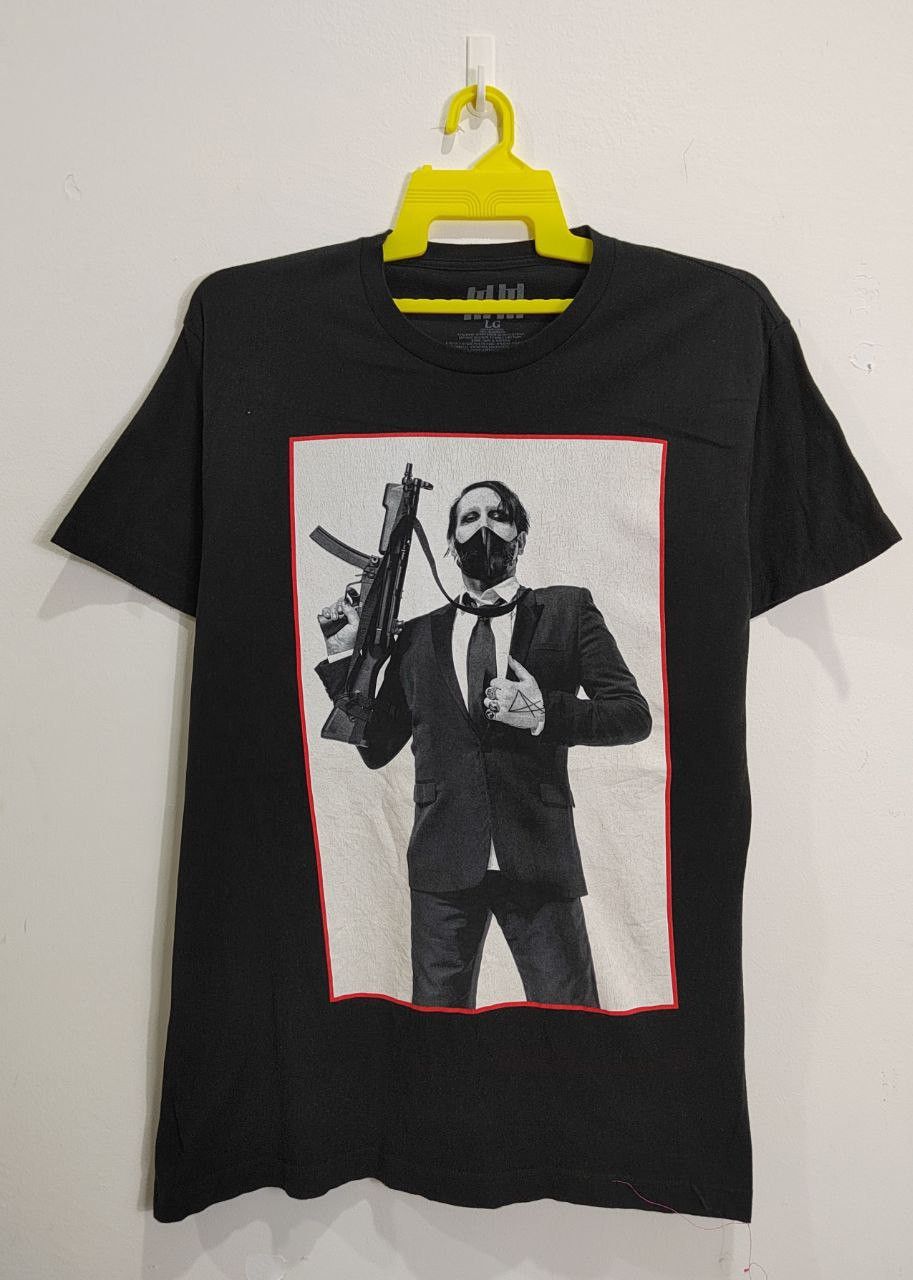 Band Tees × Japanese Brand Marilyn Manson Brian Hugh Warner Cross / Metalica/Nirvana Size US L / EU 52-54 / 3 - 4 Thumbnail
