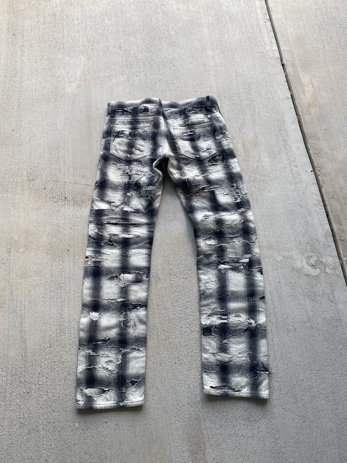 Givenchy GIVENCHY DISTRESSED FLANNEL DENIM | BLK & WHT Size US 34 / EU 50 - 5 Thumbnail