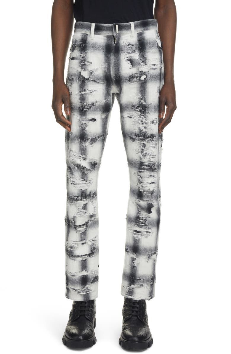 Givenchy GIVENCHY DISTRESSED FLANNEL DENIM | BLK & WHT Size US 34 / EU 50 - 10 Thumbnail