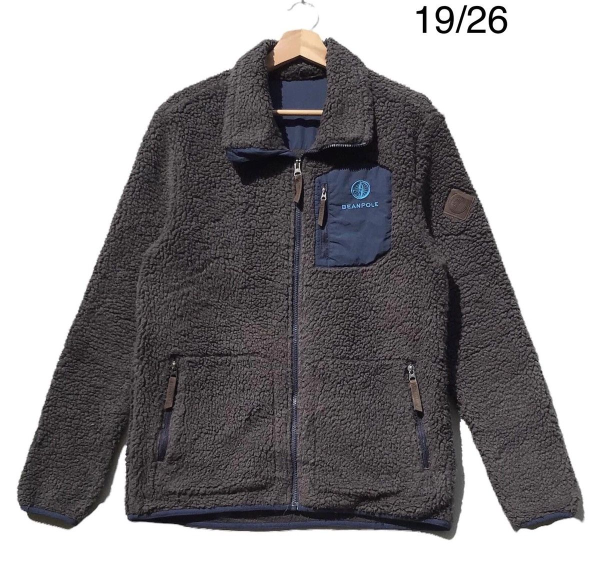 image of Bean Pole Sherpa Fleece Jacket in Dark Grey, Men's (Size Small)