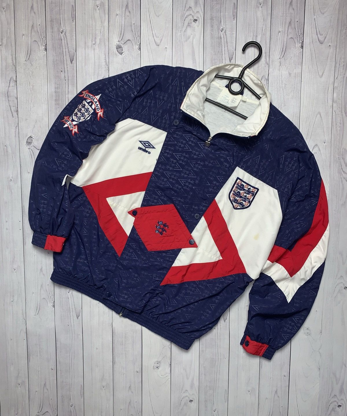Umbro × Vintage Vintage England soccer track jacket Umbro monogram rare M/L Size US M / EU 48-50 / 2 - 1 Thumbnail
