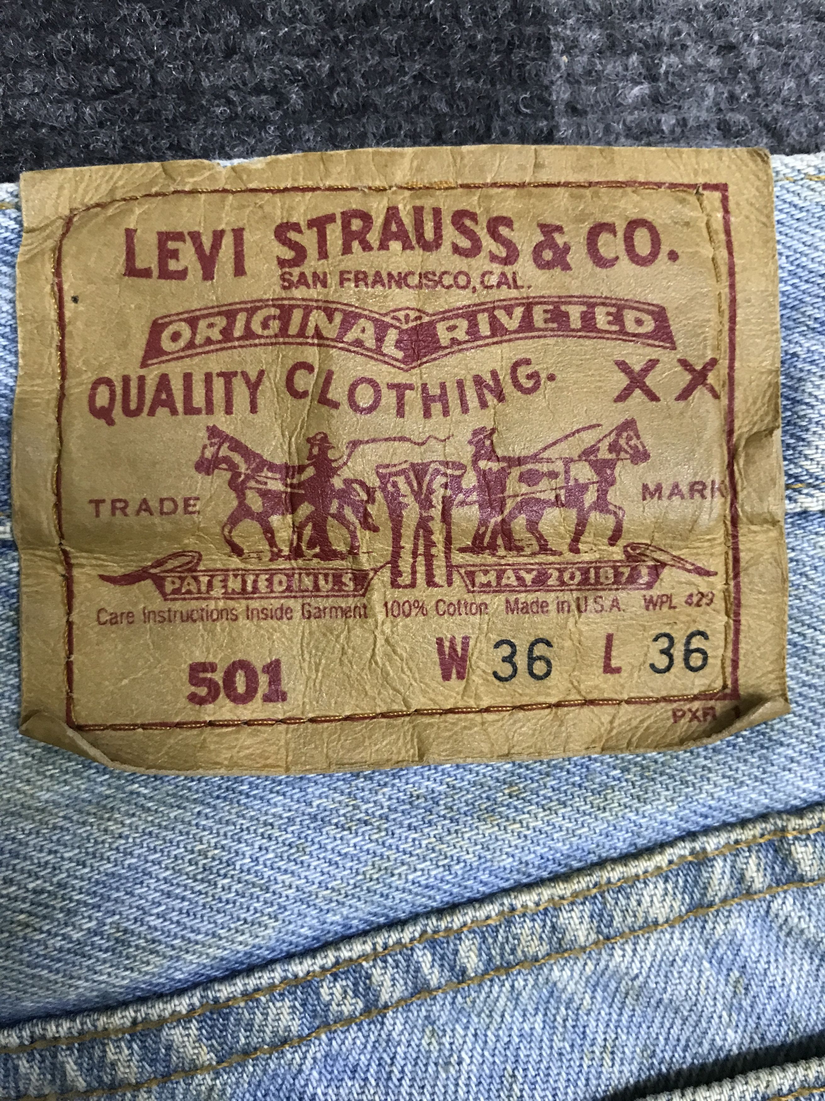 Levi's VL192- Vintage Levis 501 Stained Dirty Light Wash Jeans Size US 33 - 16 Thumbnail