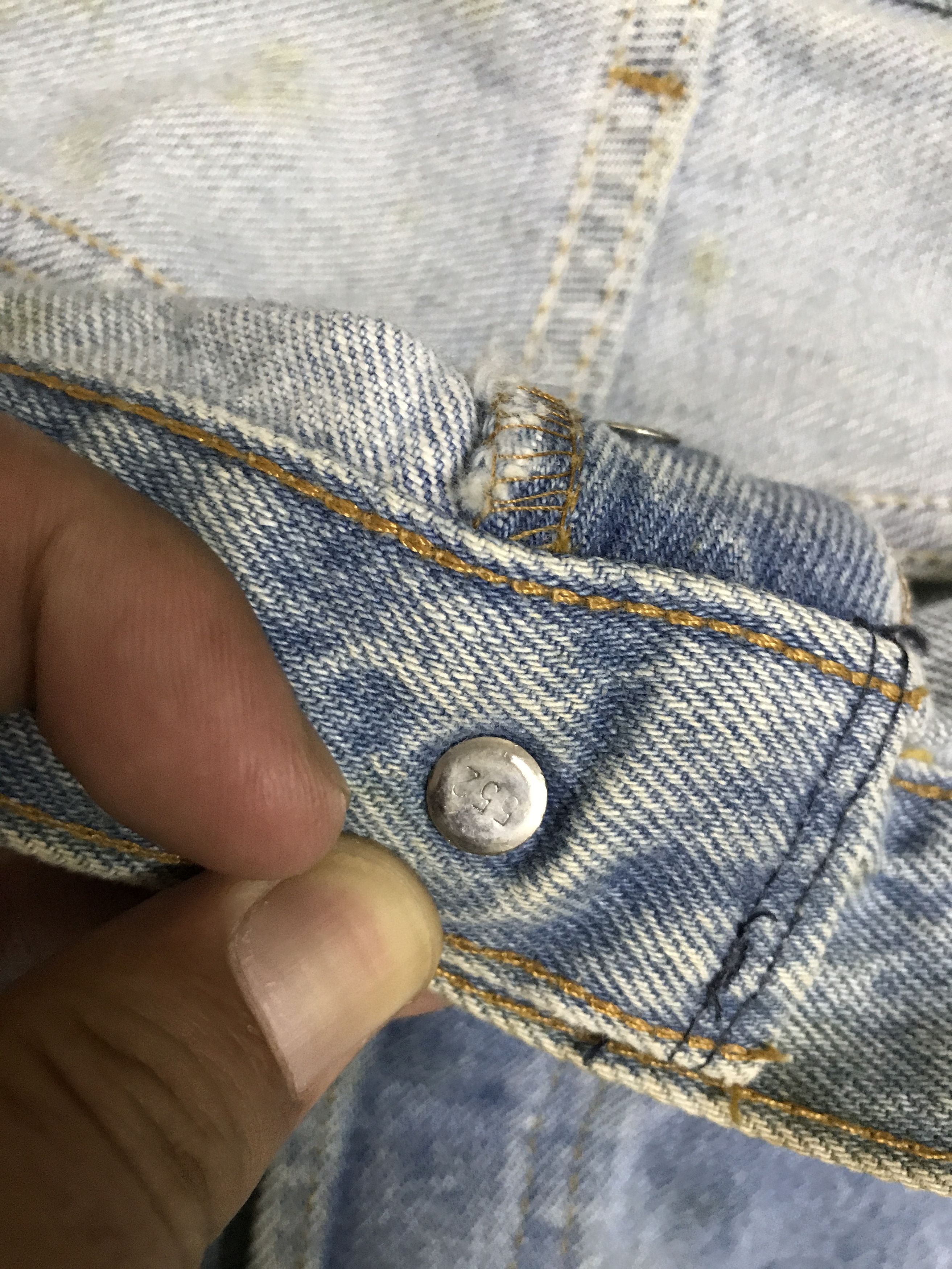 Levi's VL192- Vintage Levis 501 Stained Dirty Light Wash Jeans Size US 33 - 8 Thumbnail