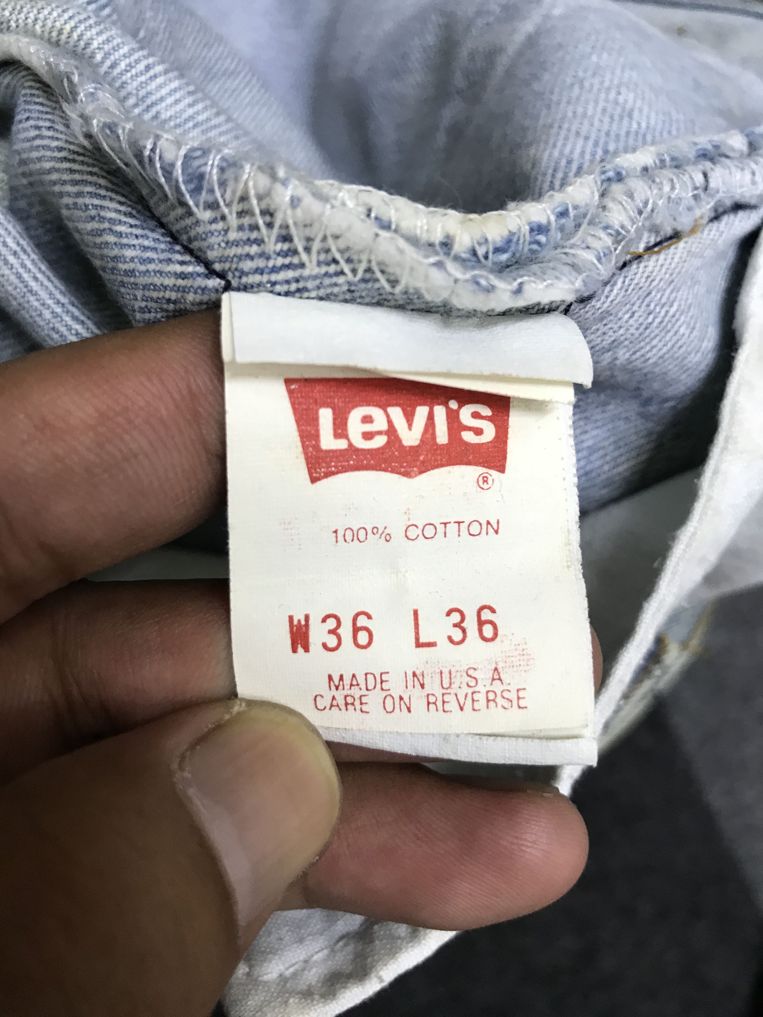 Levi's VL192- Vintage Levis 501 Stained Dirty Light Wash Jeans Size US 33 - 18 Thumbnail