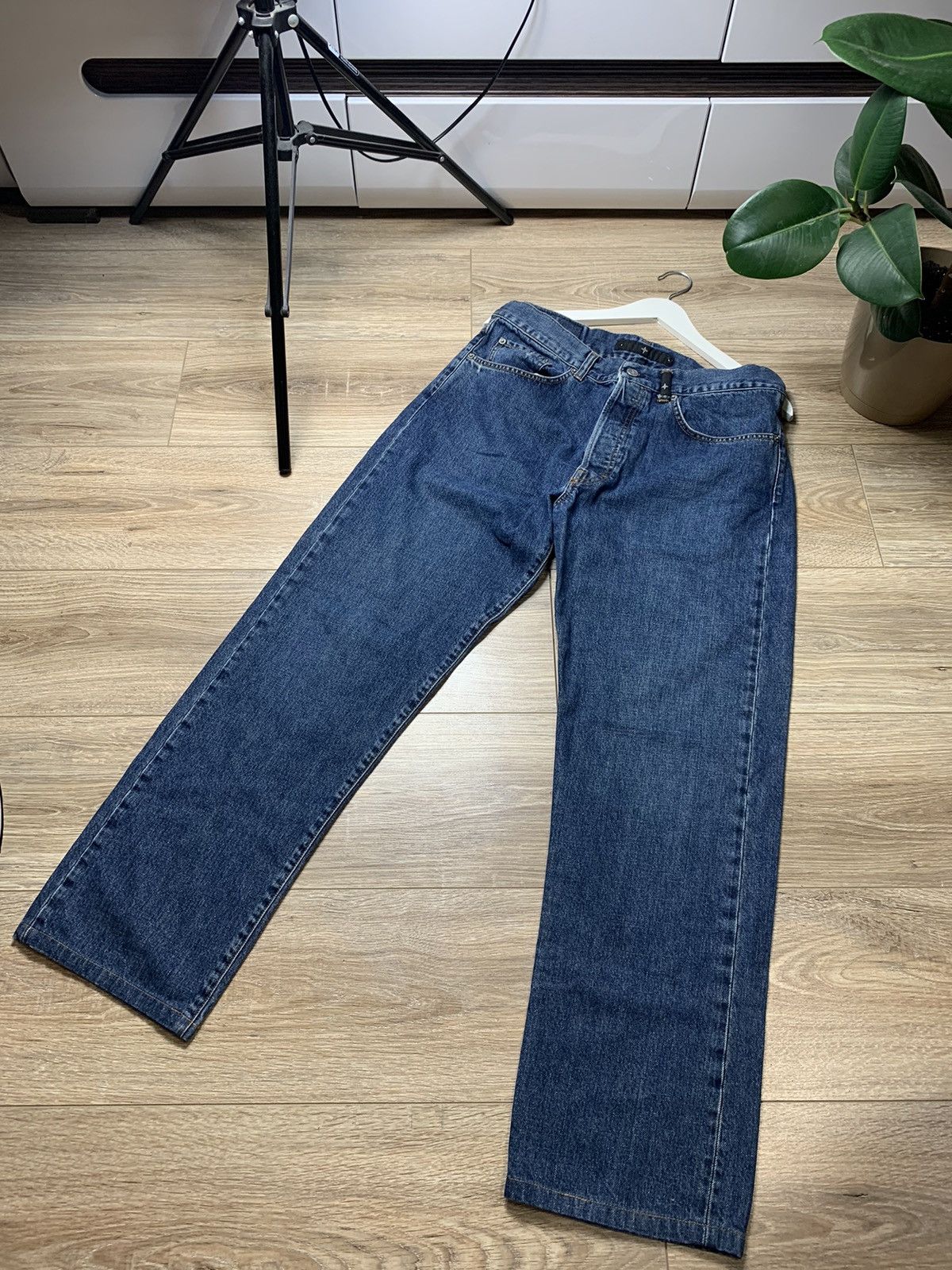 Stone Island × Vintage RARE Stone Island Logo Vintage Denim Jeans Size US 36 / EU 52 - 2 Thumbnail