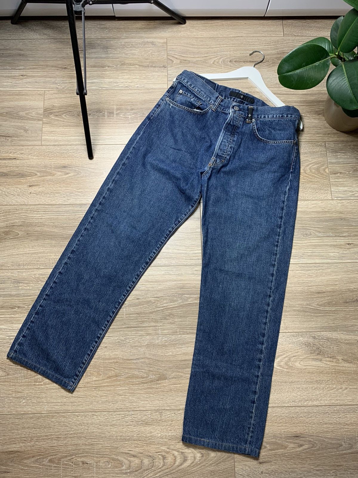 Stone Island × Vintage RARE Stone Island Logo Vintage Denim Jeans Size US 36 / EU 52 - 1 Thumbnail