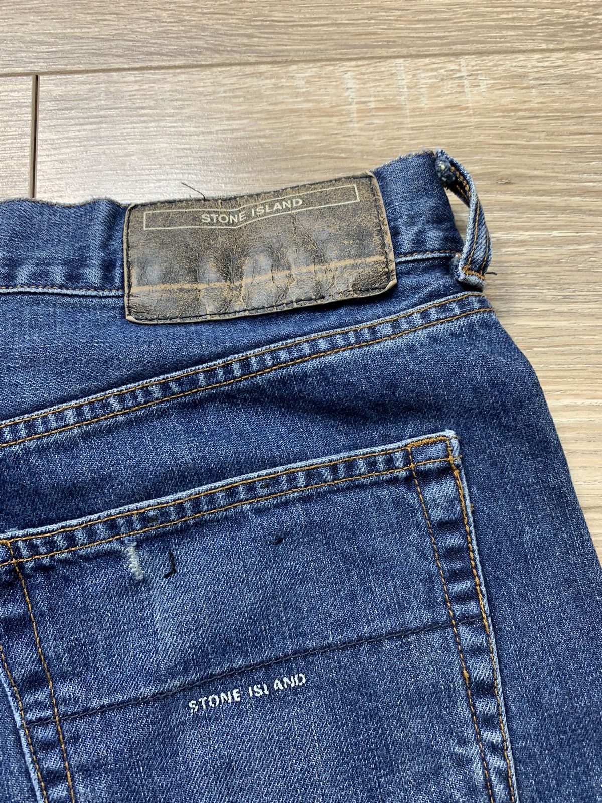 Stone Island × Vintage RARE Stone Island Logo Vintage Denim Jeans Size US 36 / EU 52 - 9 Thumbnail