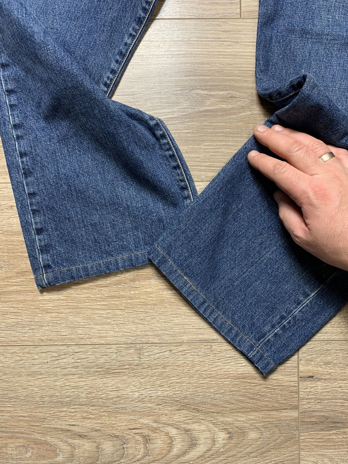 Stone Island × Vintage RARE Stone Island Logo Vintage Denim Jeans Size US 36 / EU 52 - 3 Thumbnail