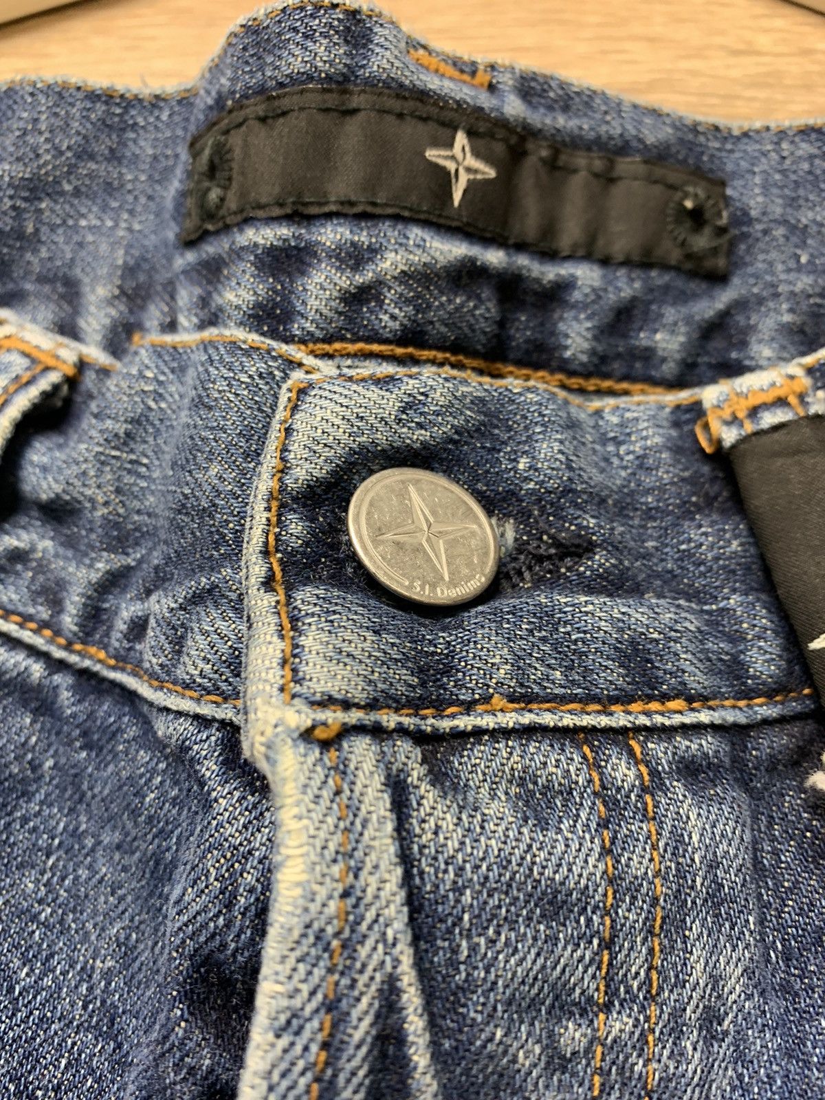 Stone Island × Vintage RARE Stone Island Logo Vintage Denim Jeans Size US 36 / EU 52 - 7 Thumbnail