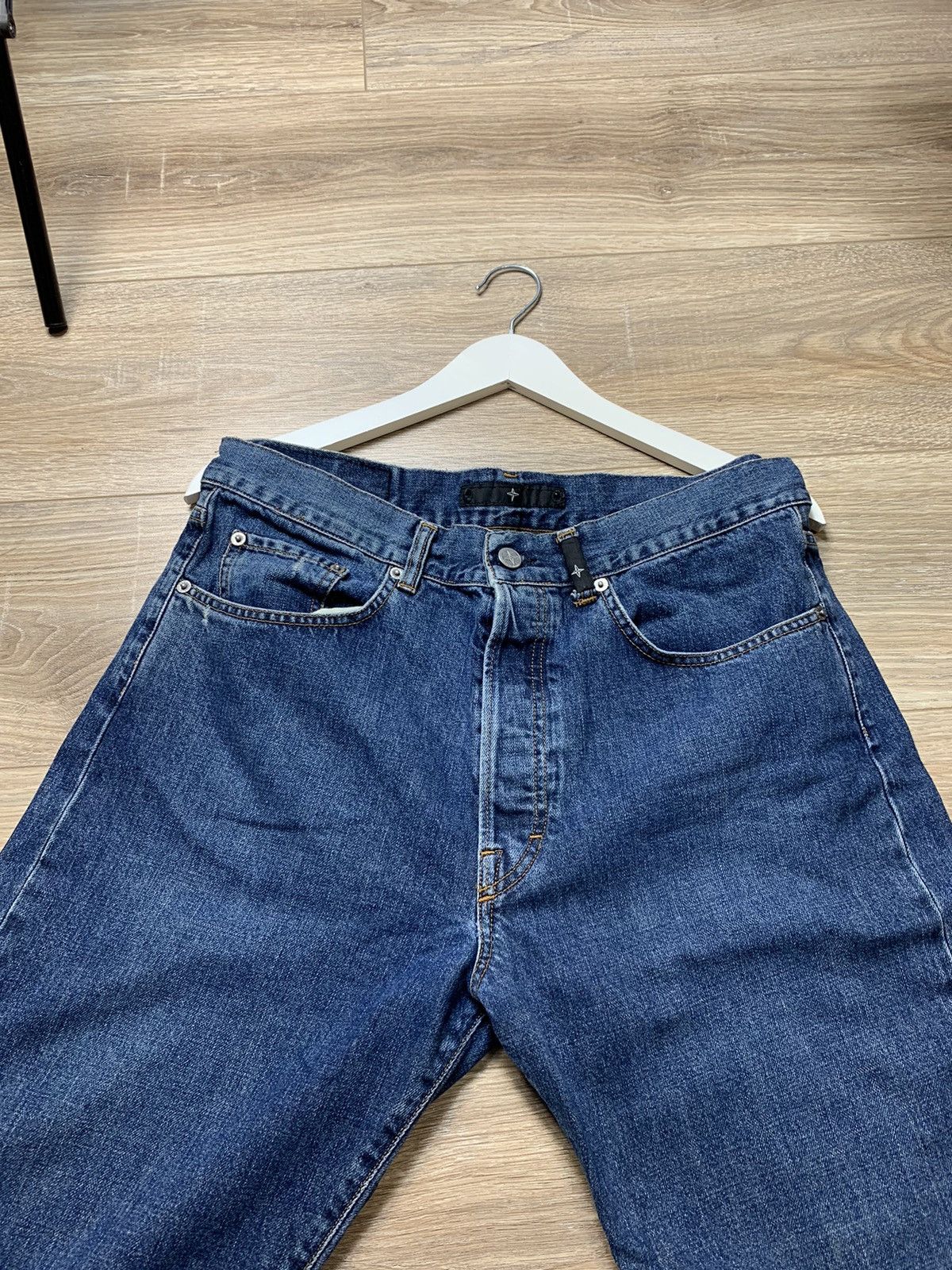 Stone Island × Vintage RARE Stone Island Logo Vintage Denim Jeans Size US 36 / EU 52 - 5 Thumbnail