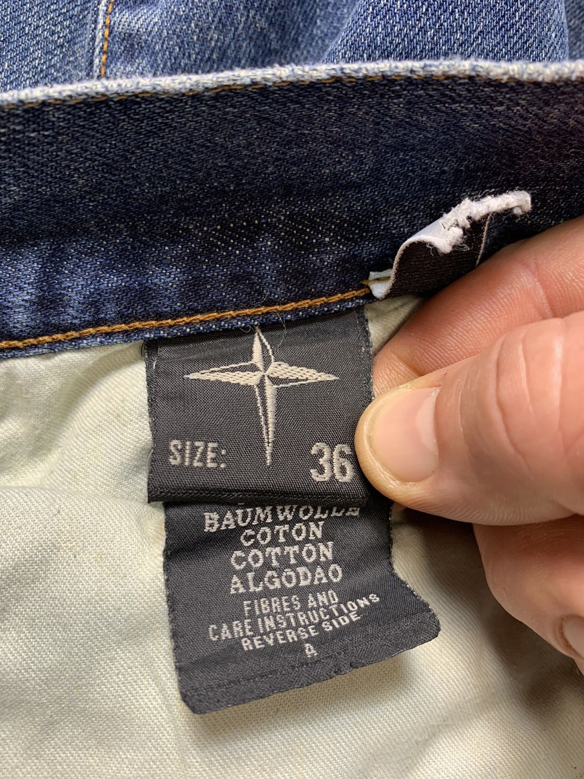 Stone Island × Vintage RARE Stone Island Logo Vintage Denim Jeans Size US 36 / EU 52 - 11 Thumbnail