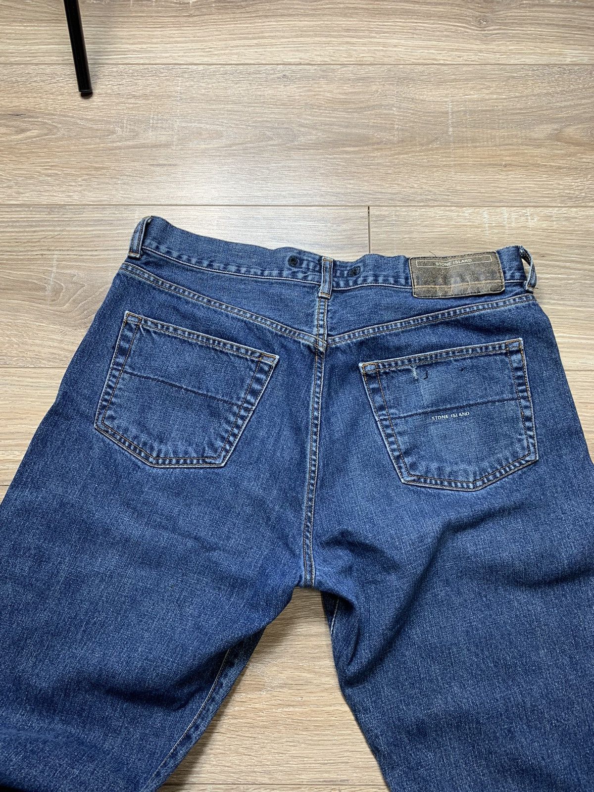 Stone Island × Vintage RARE Stone Island Logo Vintage Denim Jeans Size US 36 / EU 52 - 8 Thumbnail