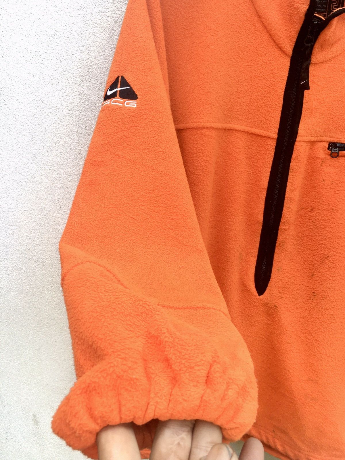 Nike ACG × Vintage 90s Nike ACG Sweater Zipper Fleece Orange Size US L / EU 52-54 / 3 - 3 Thumbnail