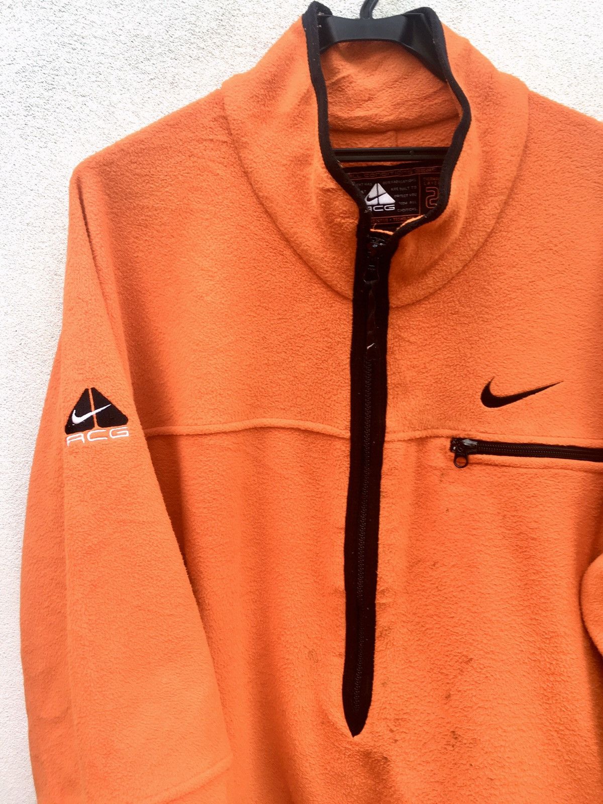 Nike ACG × Vintage 90s Nike ACG Sweater Zipper Fleece Orange Size US L / EU 52-54 / 3 - 2 Thumbnail