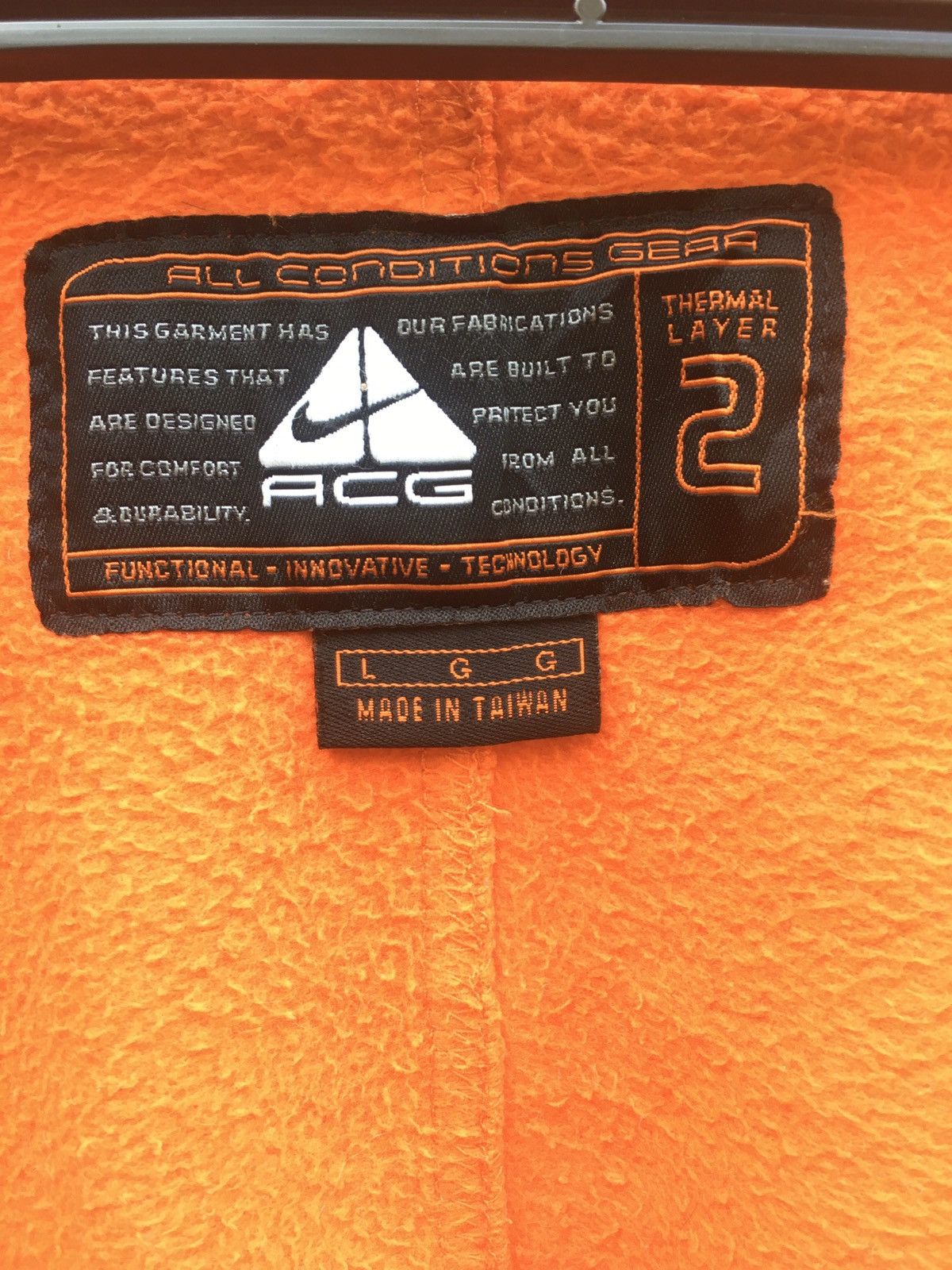 Nike ACG × Vintage 90s Nike ACG Sweater Zipper Fleece Orange Size US L / EU 52-54 / 3 - 10 Thumbnail