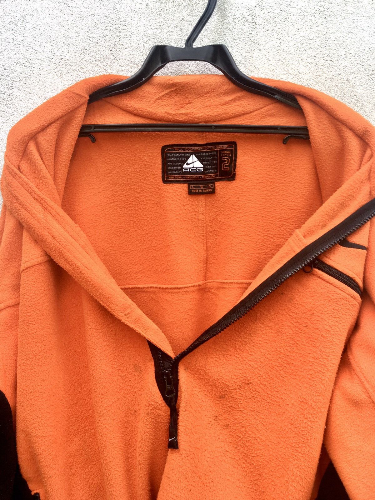 Nike ACG × Vintage 90s Nike ACG Sweater Zipper Fleece Orange Size US L / EU 52-54 / 3 - 9 Thumbnail