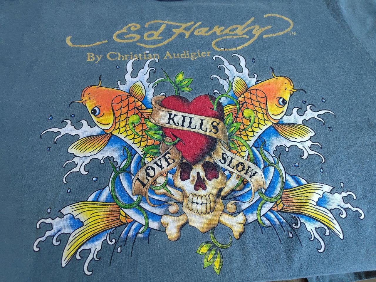 Christian Audigier × Ed Hardy Ed hardy Christian Audigier Red Vintage Skull Tatoo Size US XXL / EU 58 / 5 - 1 Thumbnail