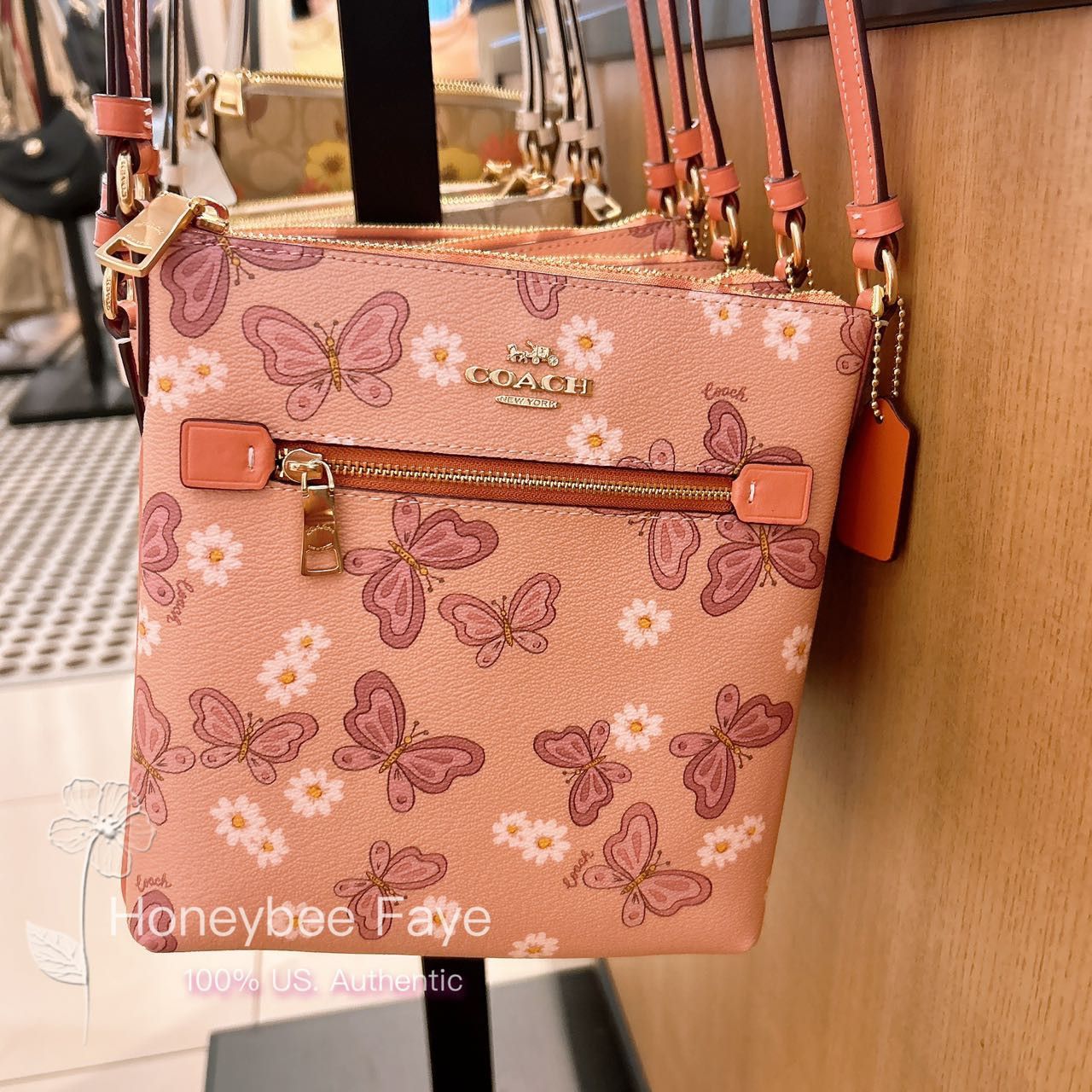 Coach bag with butterfly print hotsell