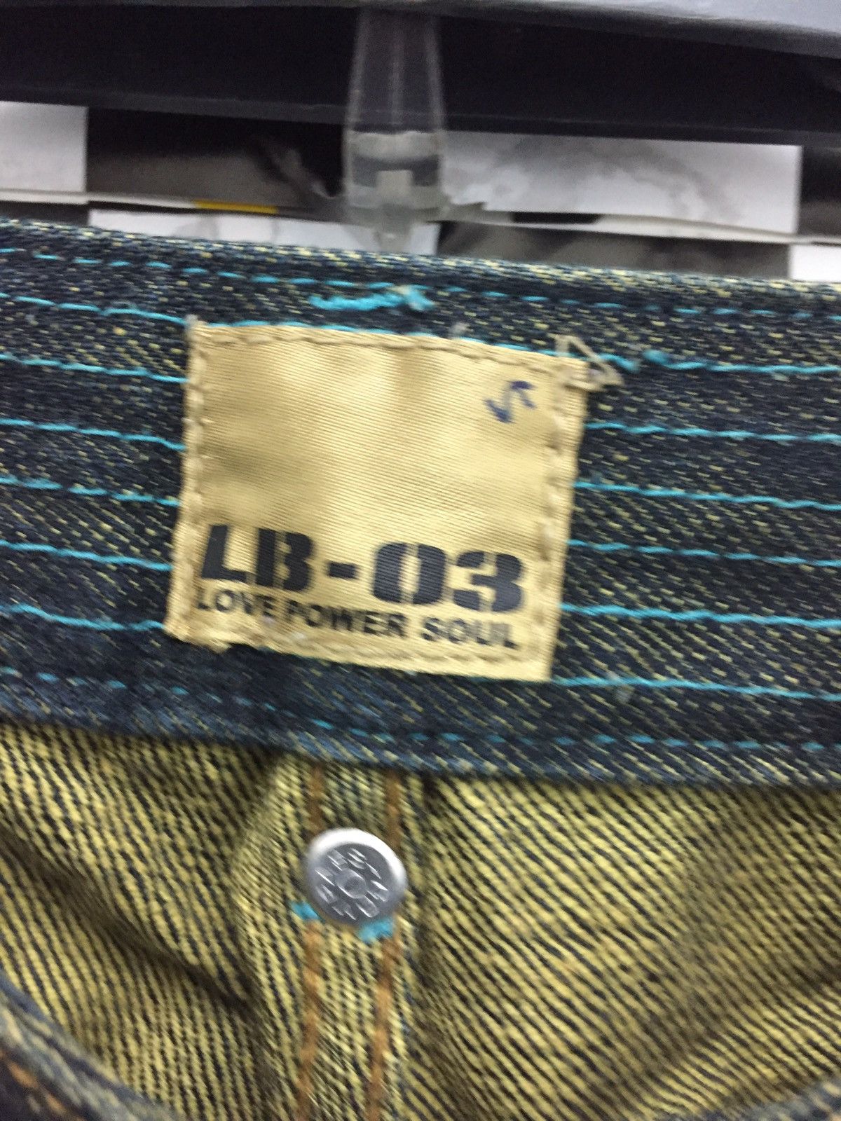 Japanese Brand LB-03 Love Power Soul Denim with Rope Leg Adjuster Pants Size US 31 - 12 Thumbnail