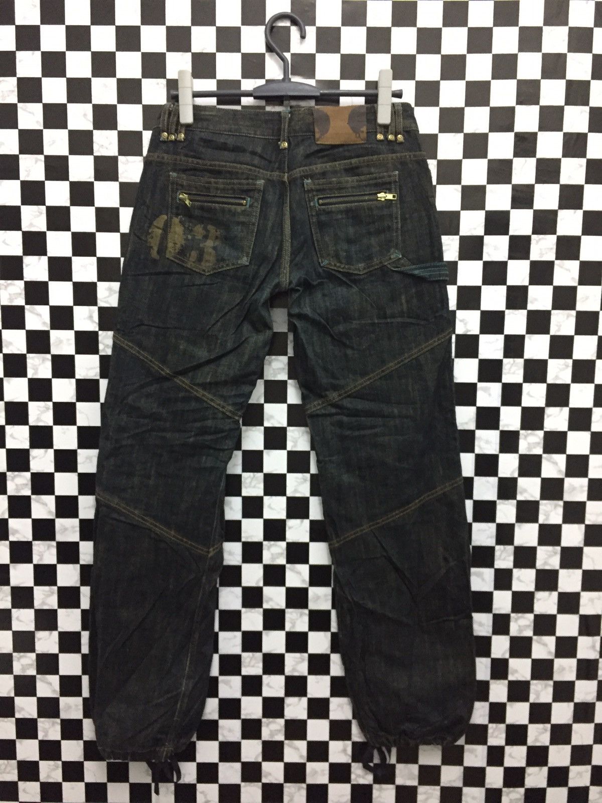 Japanese Brand LB-03 Love Power Soul Denim with Rope Leg Adjuster Pants Size US 31 - 3 Thumbnail
