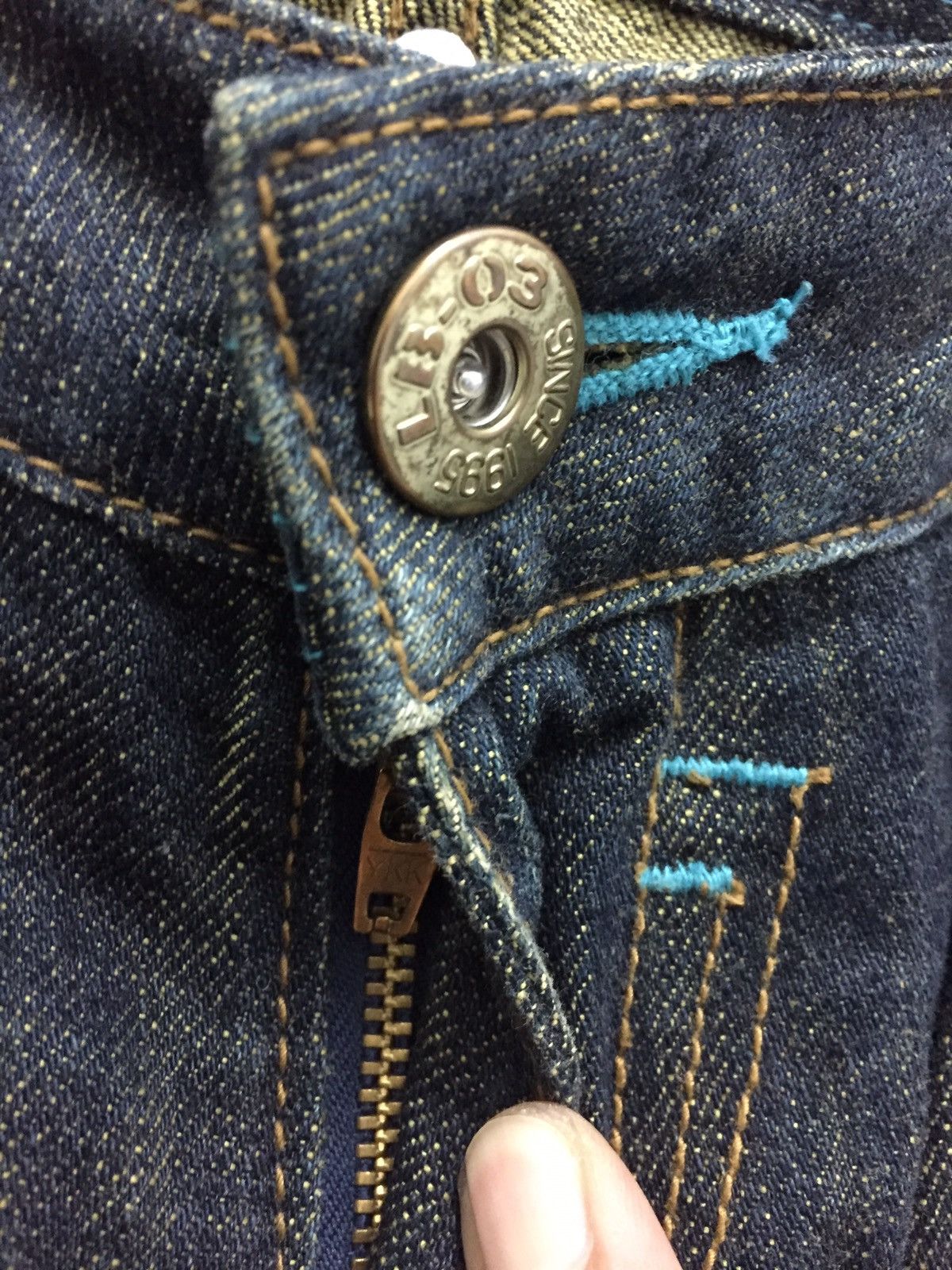 Japanese Brand LB-03 Love Power Soul Denim with Rope Leg Adjuster Pants Size US 31 - 6 Thumbnail