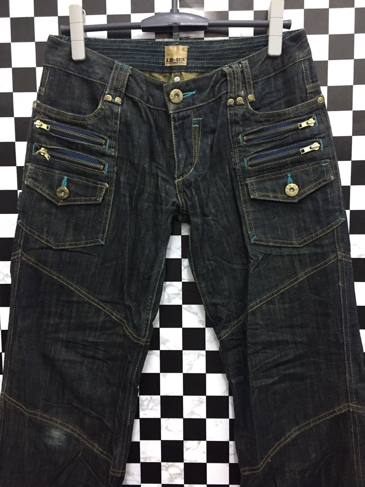 Japanese Brand LB-03 Love Power Soul Denim with Rope Leg Adjuster Pants Size US 31 - 2 Thumbnail