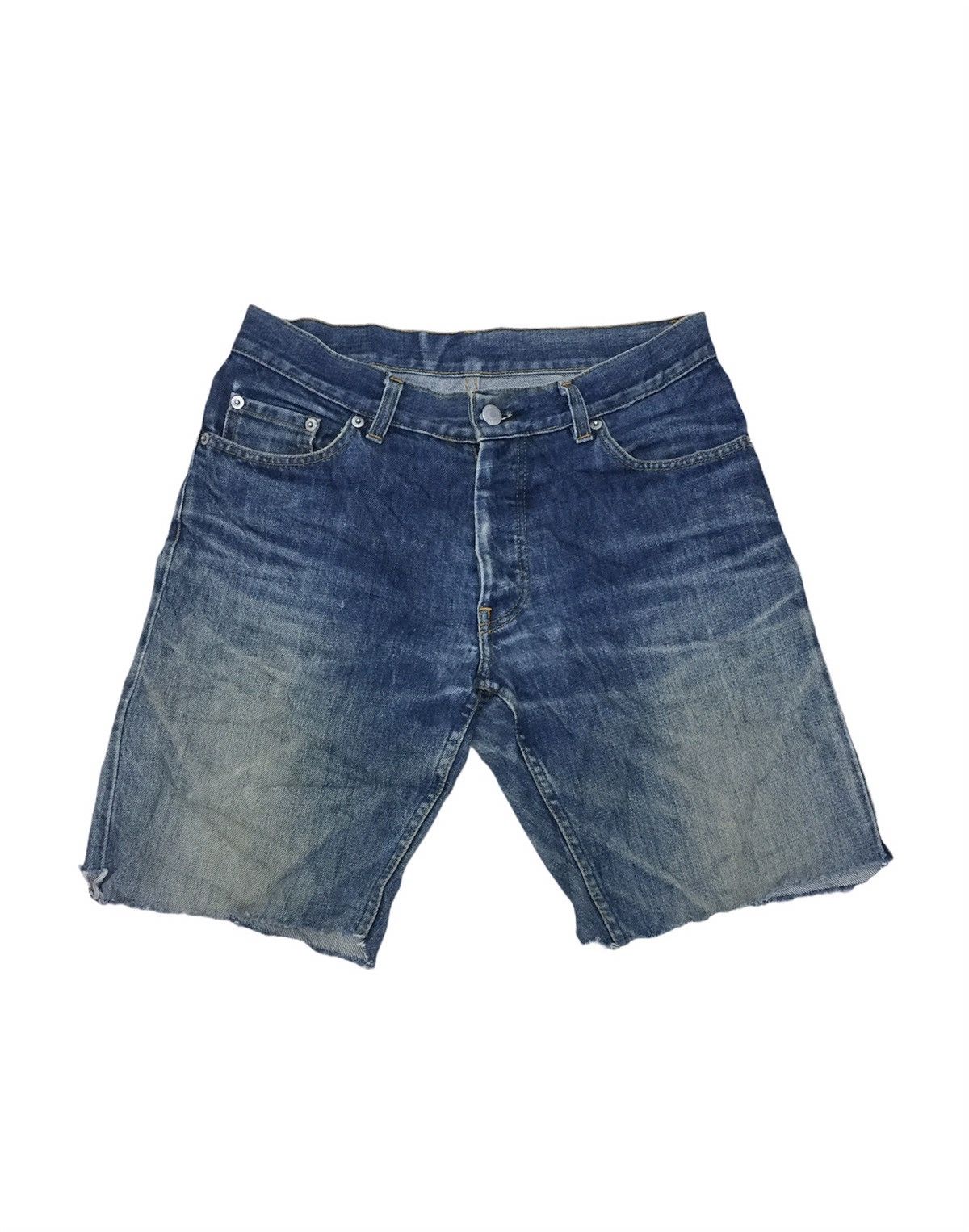 Image of Distressed 1998 Helmut Lang Denim Short in Blue, Men's (Size 30)