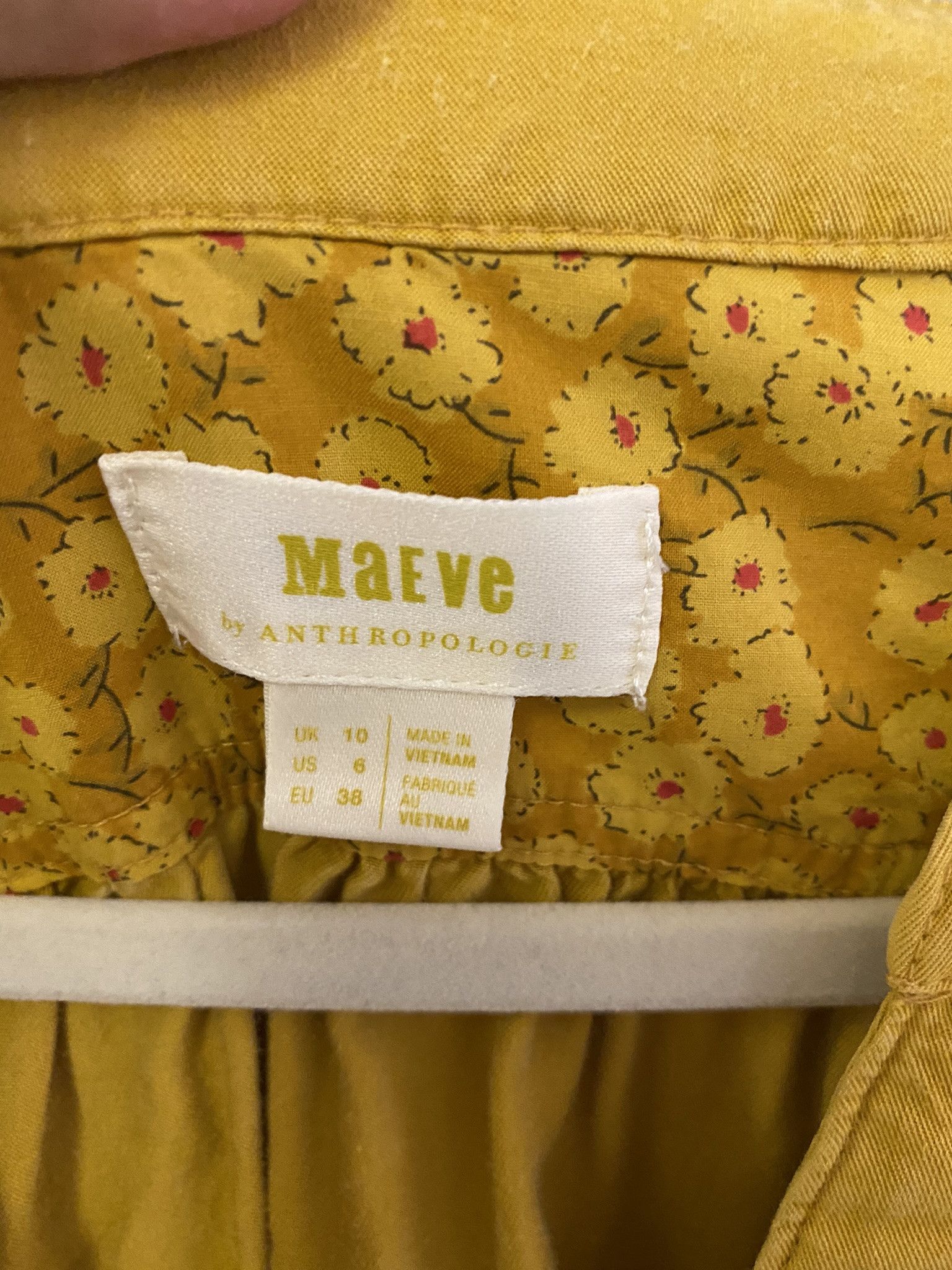 Anthropologie MAEVE for ANTHROPOLOGIE mustard contemporary dress size 10 Size L / US 10 / IT 46 - 6 Thumbnail