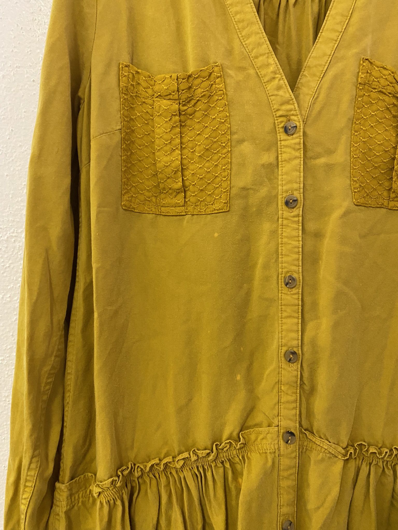 Anthropologie MAEVE for ANTHROPOLOGIE mustard contemporary dress size 10 Size L / US 10 / IT 46 - 5 Thumbnail