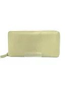 Wallets Cream Long Leather Zip Plain