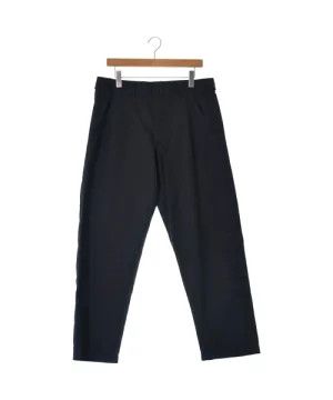 Cropped Pants Black Plain Polyester Long