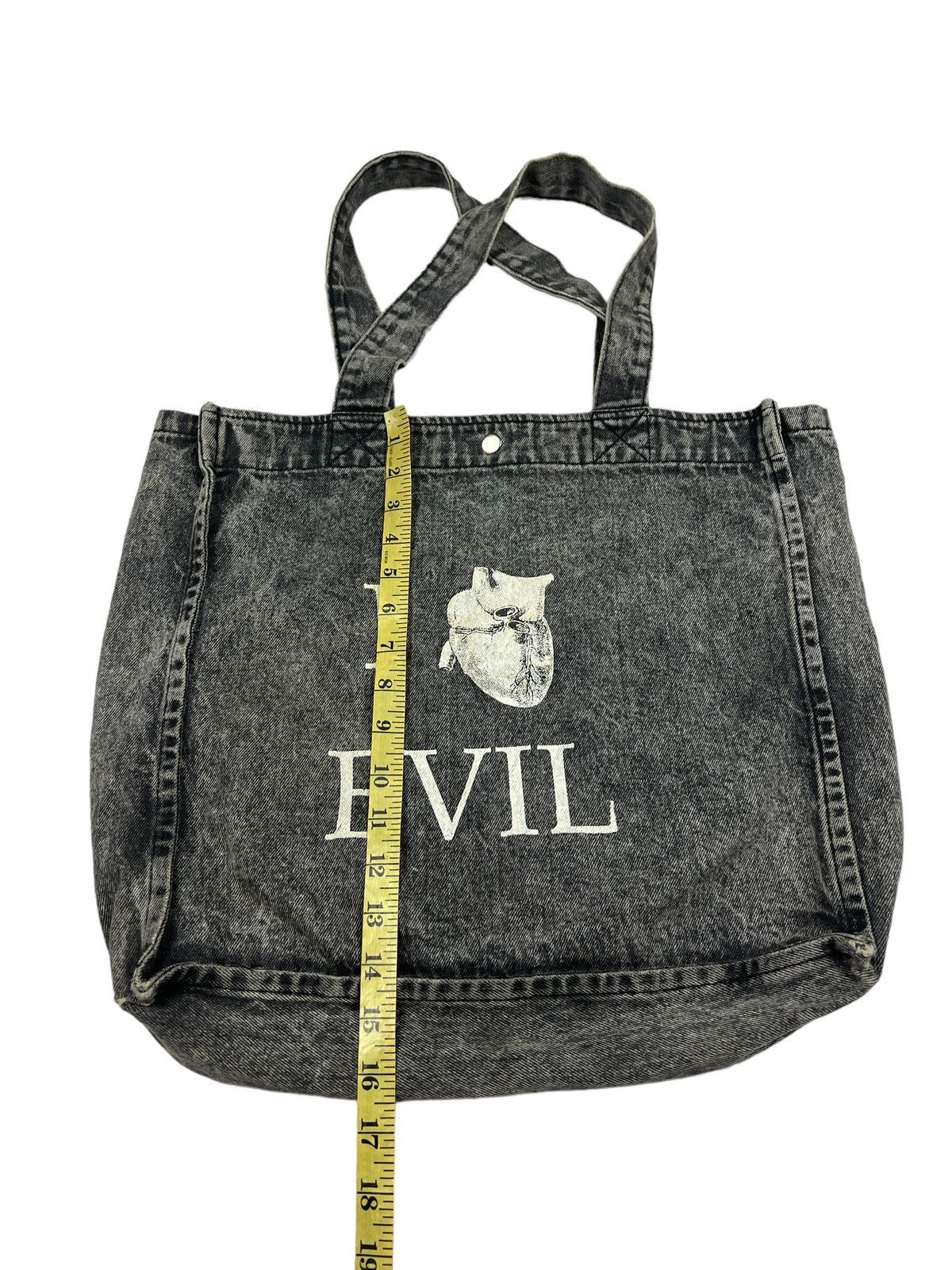 Japanese Brand Evil Twin 🇯🇵 Washed Denim Tote Bag Size ONE SIZE - 8 Thumbnail